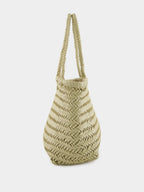 Pearl Triple Jump Big Woven Leather Tote