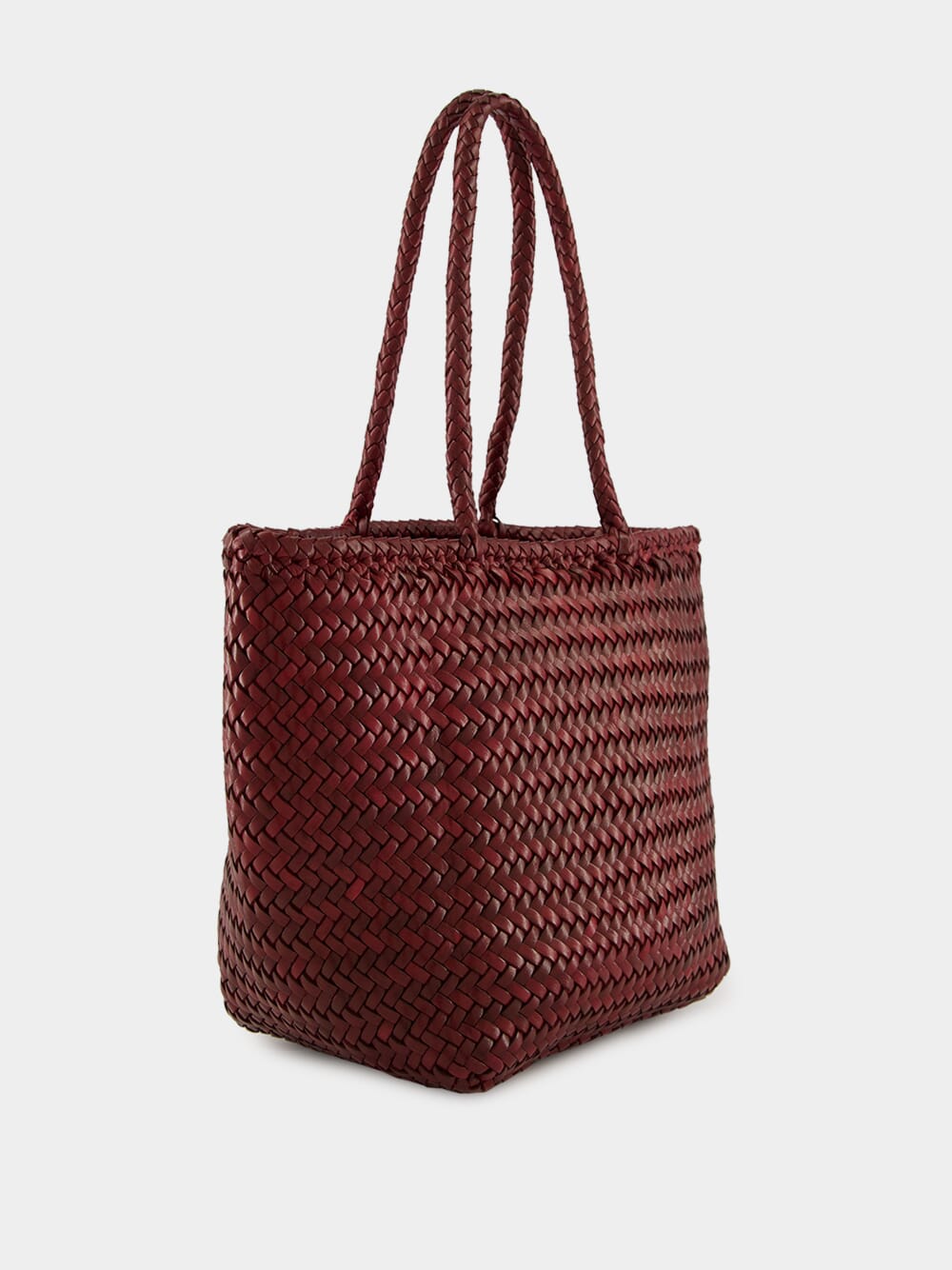 Bordo Grace Basket Small Woven Leather Tote