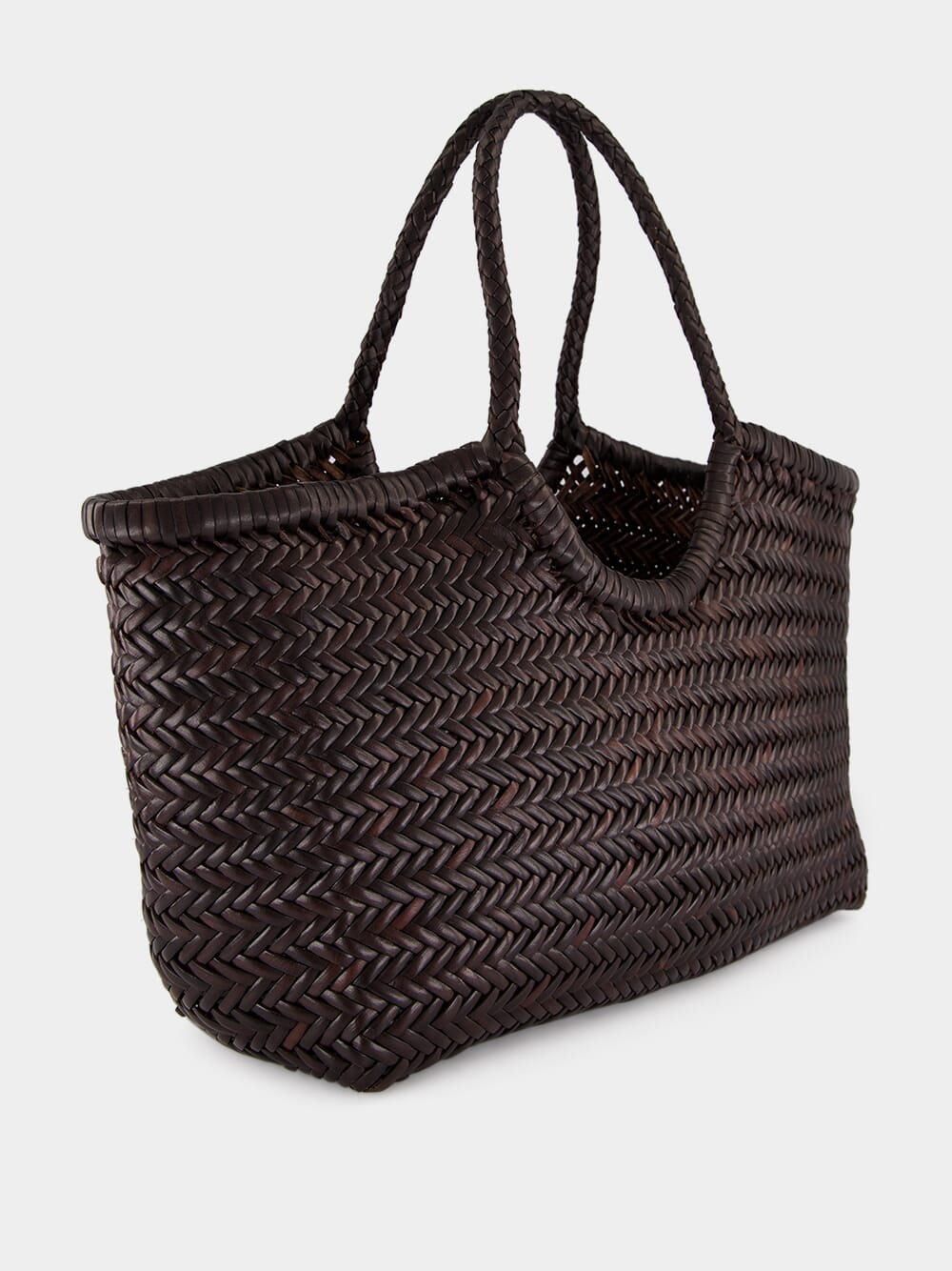 Nantucket Big Dark Brown Woven Tote