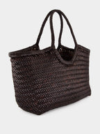 Nantucket Big Dark Brown Woven Tote