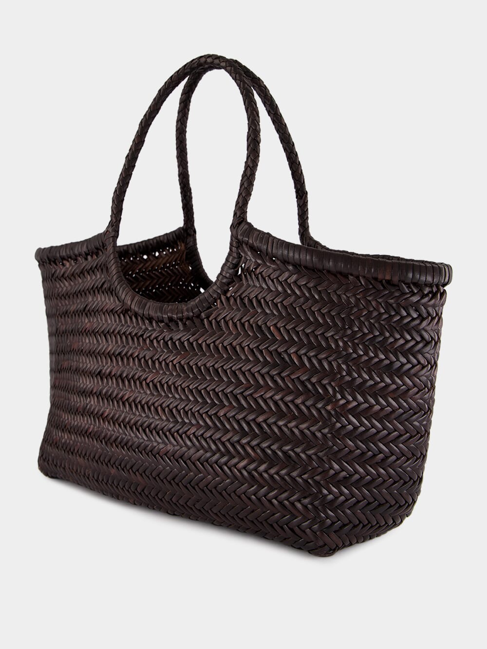 Nantucket Big Dark Brown Woven Tote