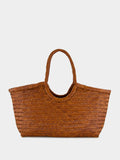 Tan Nantucket Big Woven Leather Tote