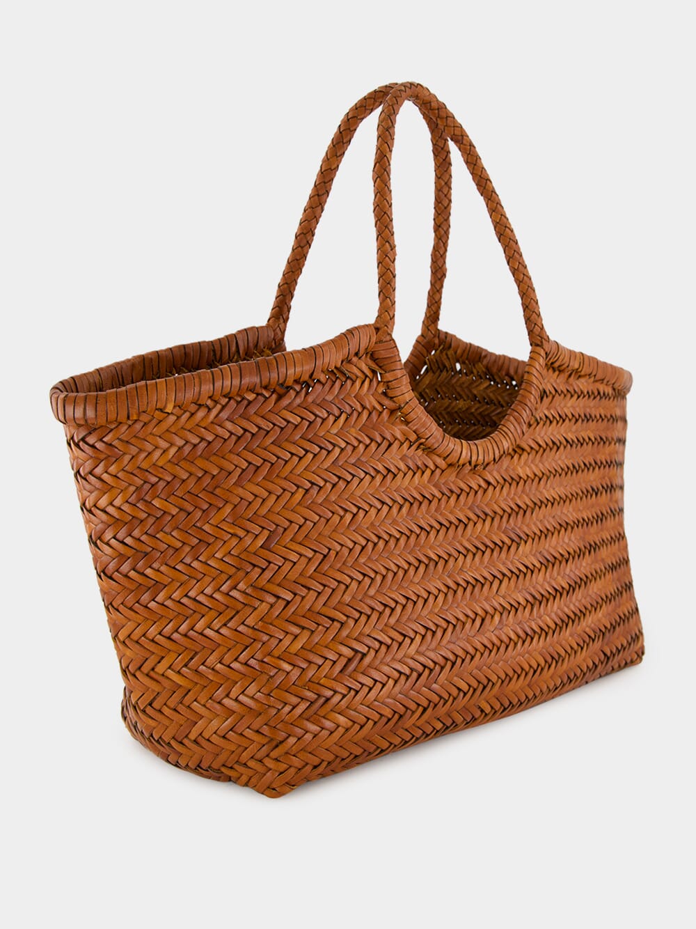 Tan Nantucket Big Woven Leather Tote