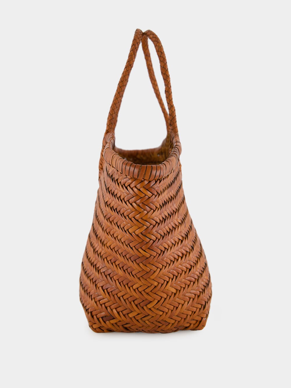 Tan Nantucket Big Woven Leather Tote