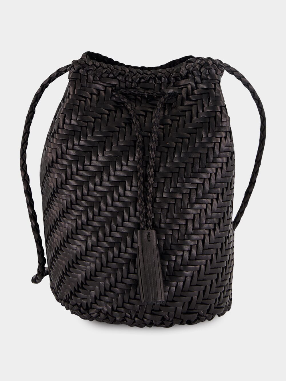 Black Pompom Double Jump Hand-Crocheted Bag