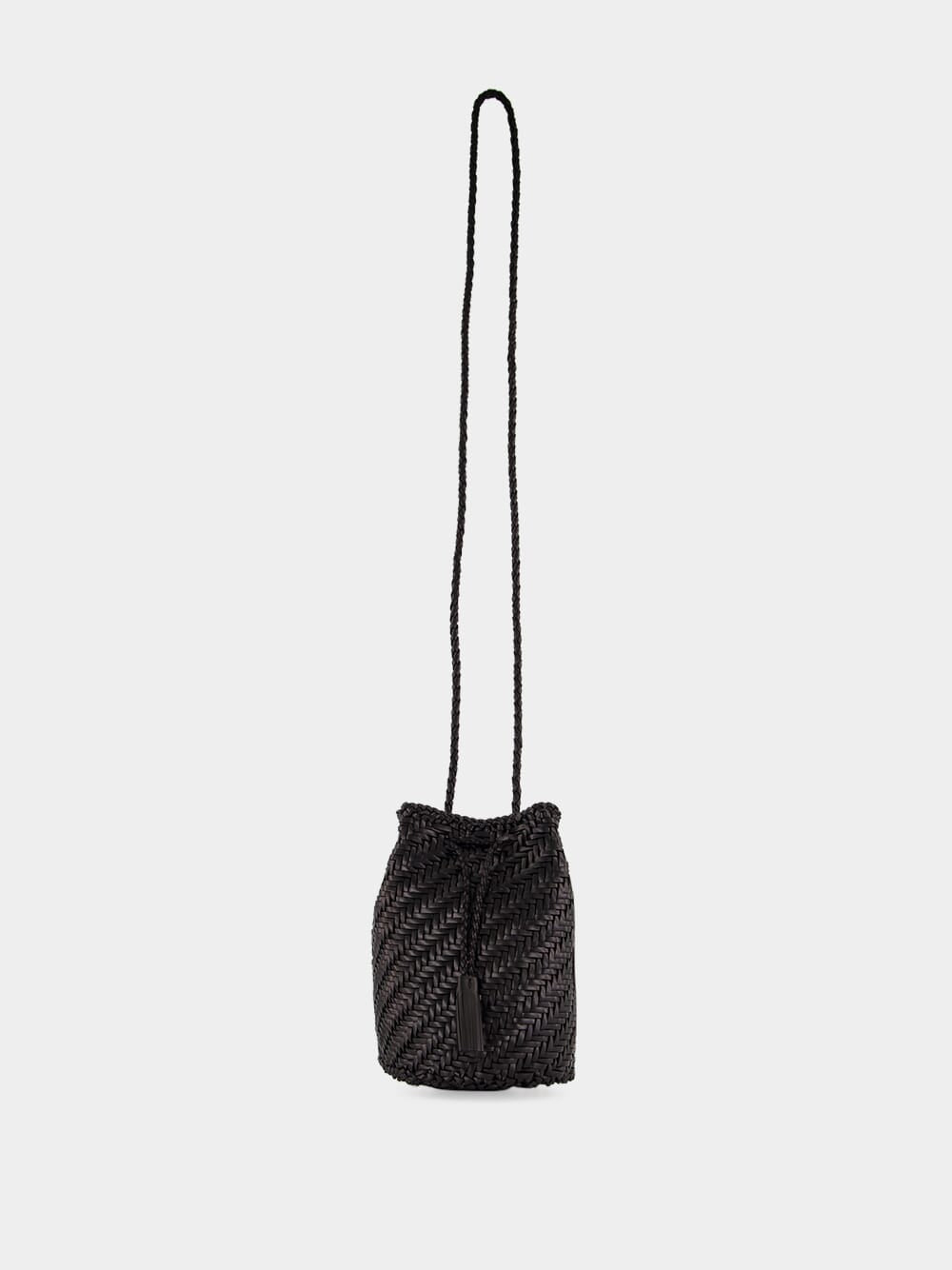Black Pompom Double Jump Hand-Crocheted Bag