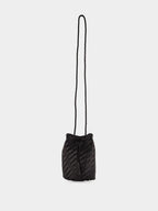 Black Pompom Double Jump Hand-Crocheted Bag
