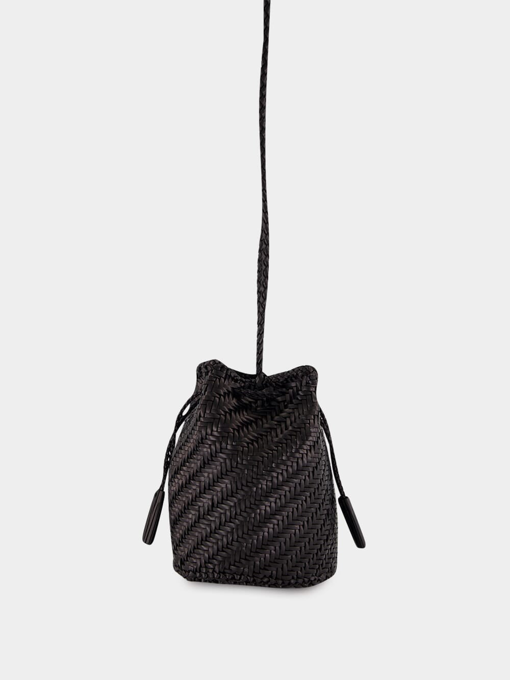 Black Pompom Double Jump Hand-Crocheted Bag