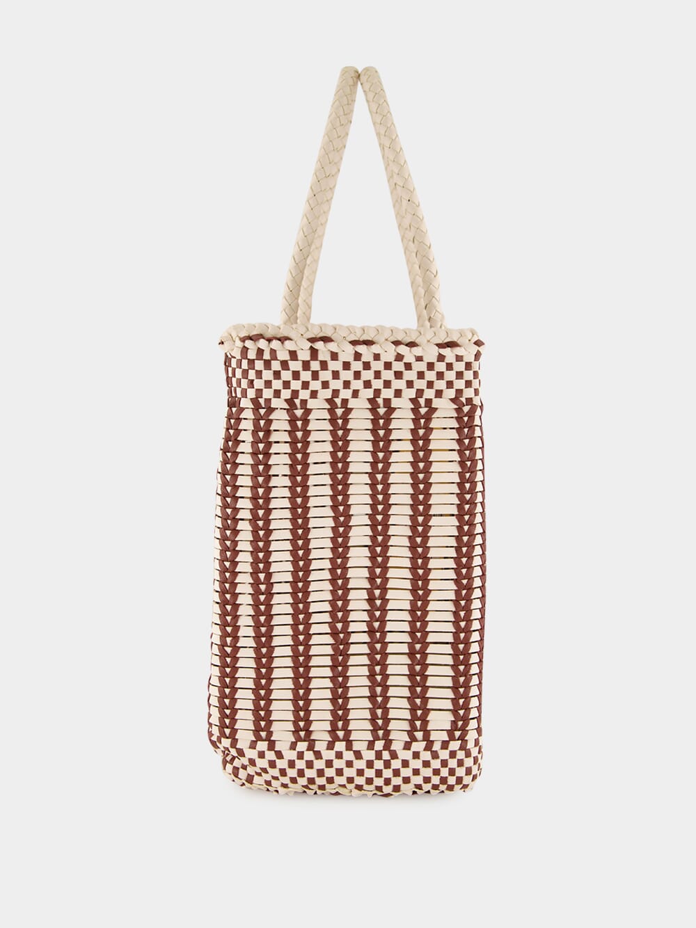 Bali Big Sand and Bordeaux Leather Basket Bag