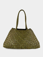 Santa Croce Big Khaki Green Woven Tote