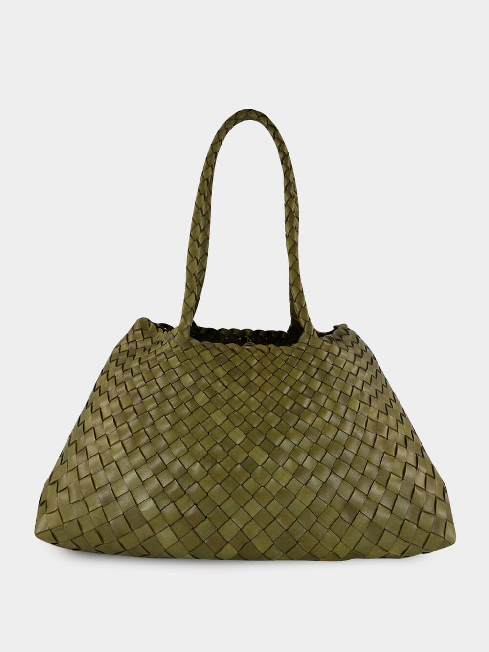 Santa Croce Big Khaki Green Woven Tote