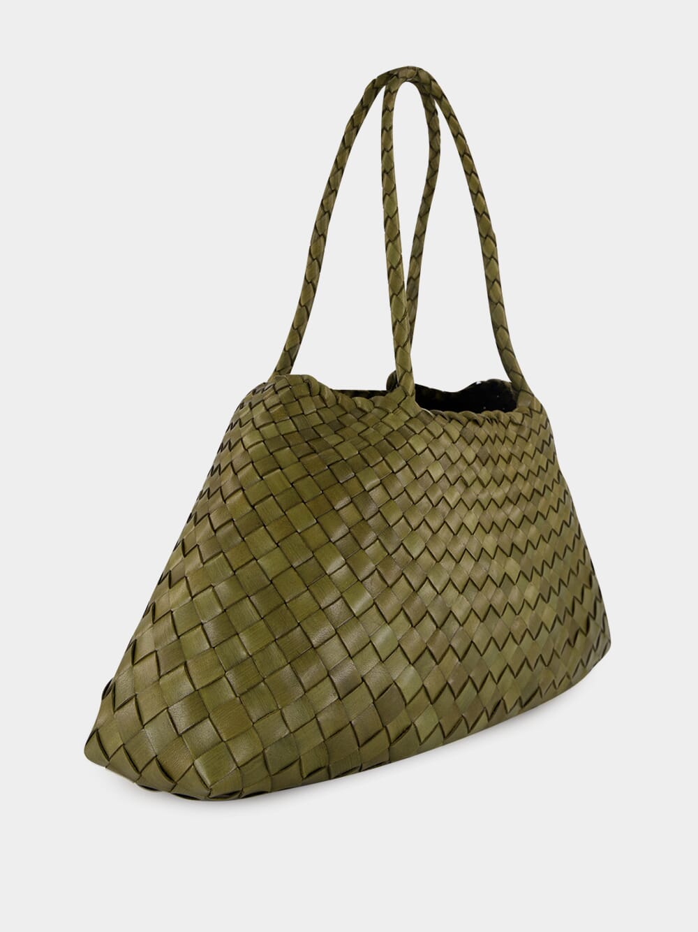 Santa Croce Big Khaki Green Woven Tote