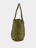 Santa Croce Big Khaki Green Woven Tote
