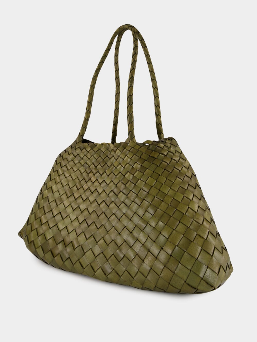 Santa Croce Big Khaki Green Woven Tote