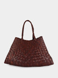 Santa Croce Small Handwoven Brown Leather Tote