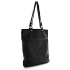 Nappa Intrecciato Flat Shoulder Bag Black