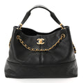 Calfskin Quilted Small Coco Base Shopping Bag Black