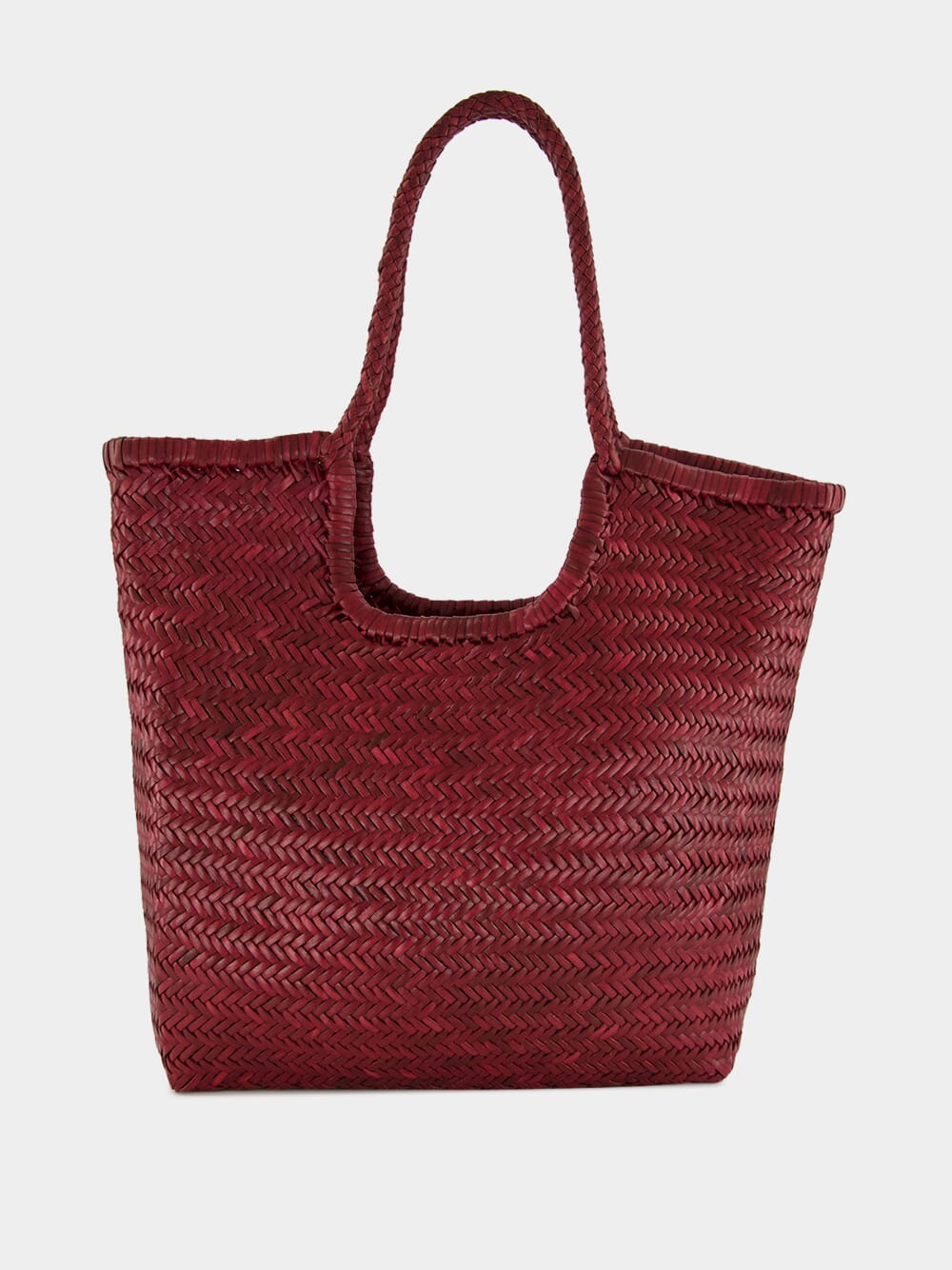 Bordo NS Diagonal Triple Jump Leather Tote