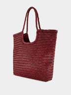 Bordo NS Diagonal Triple Jump Leather Tote