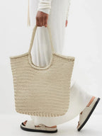 Pearl NS Diagonal Triple Jump Leather Tote