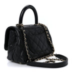 Caviar Quilted Extra Mini Coco Handle Flap Black