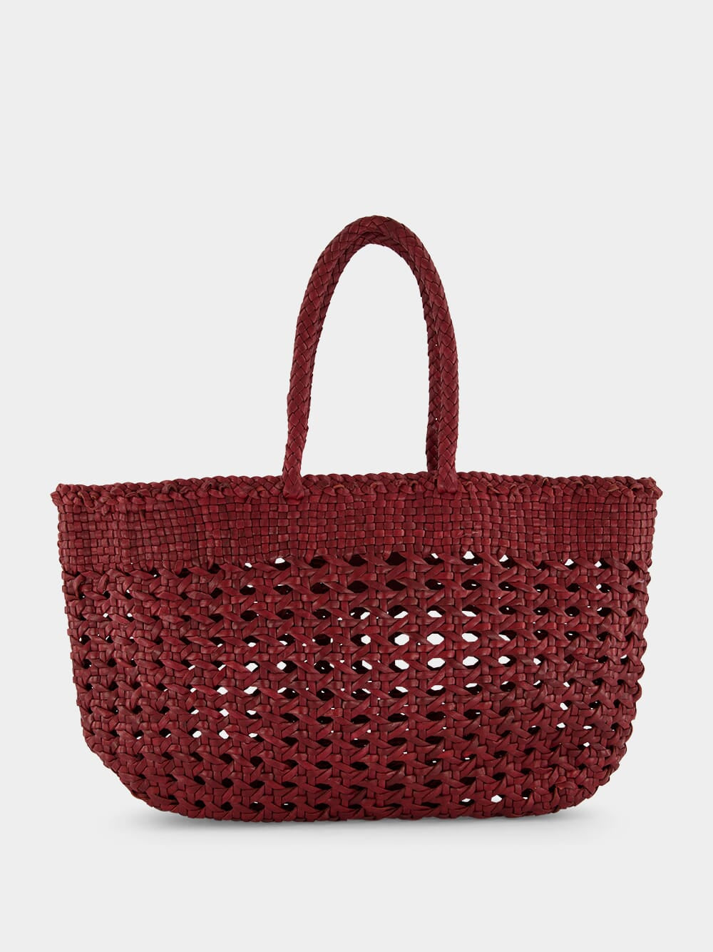 Bordeaux Cannage Kanpur Handwoven Leather Tote