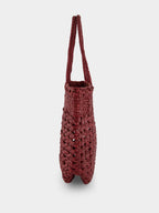 Bordeaux Cannage Kanpur Handwoven Leather Tote