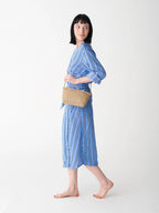 Pearl Minsu Woven Leather Crossbody Bag
