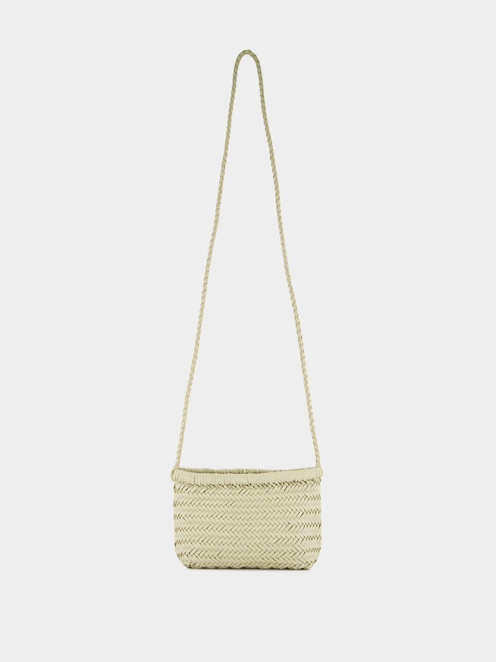 Pearl Minsu Woven Leather Crossbody Bag