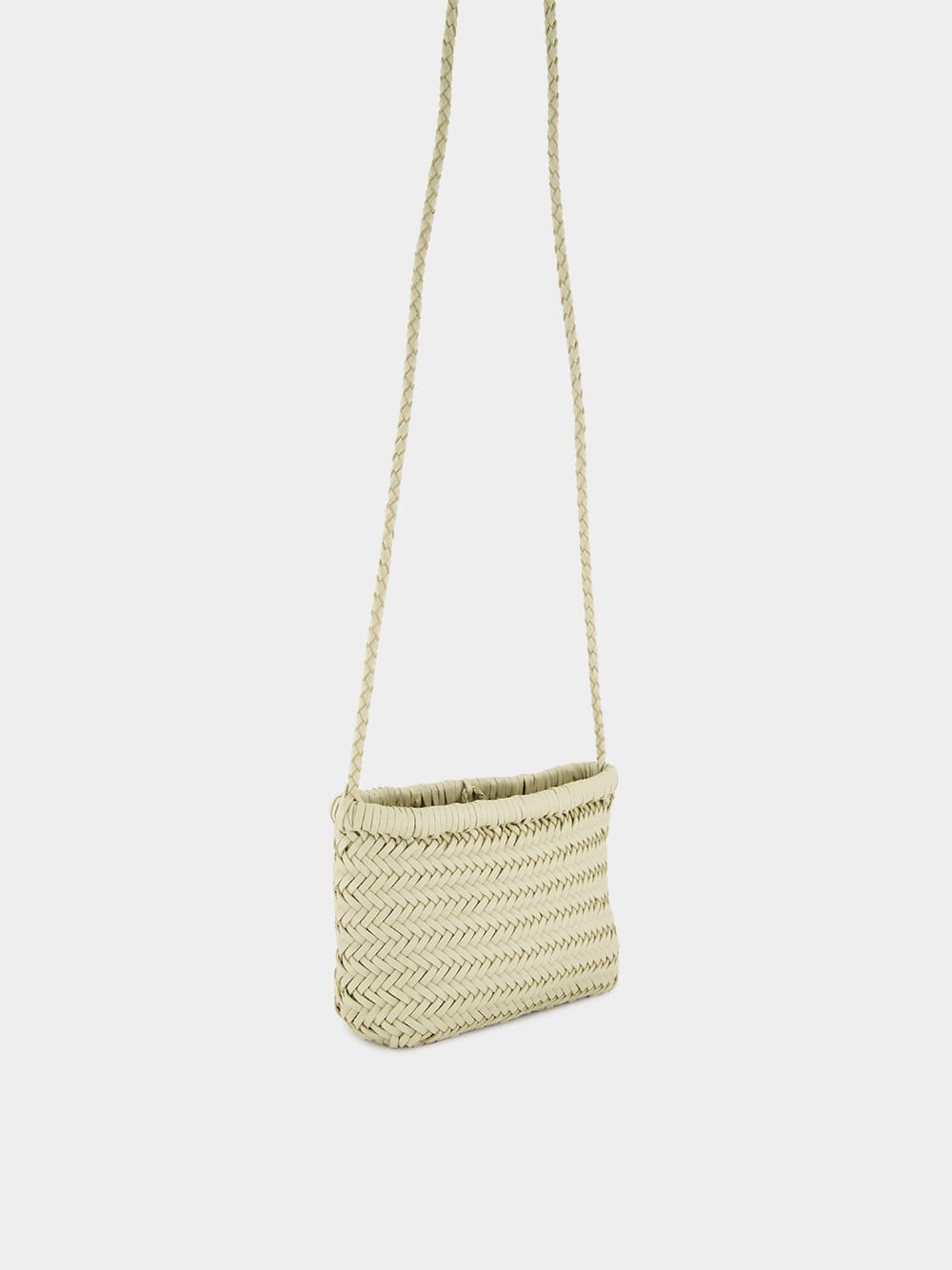 Pearl Minsu Woven Leather Crossbody Bag