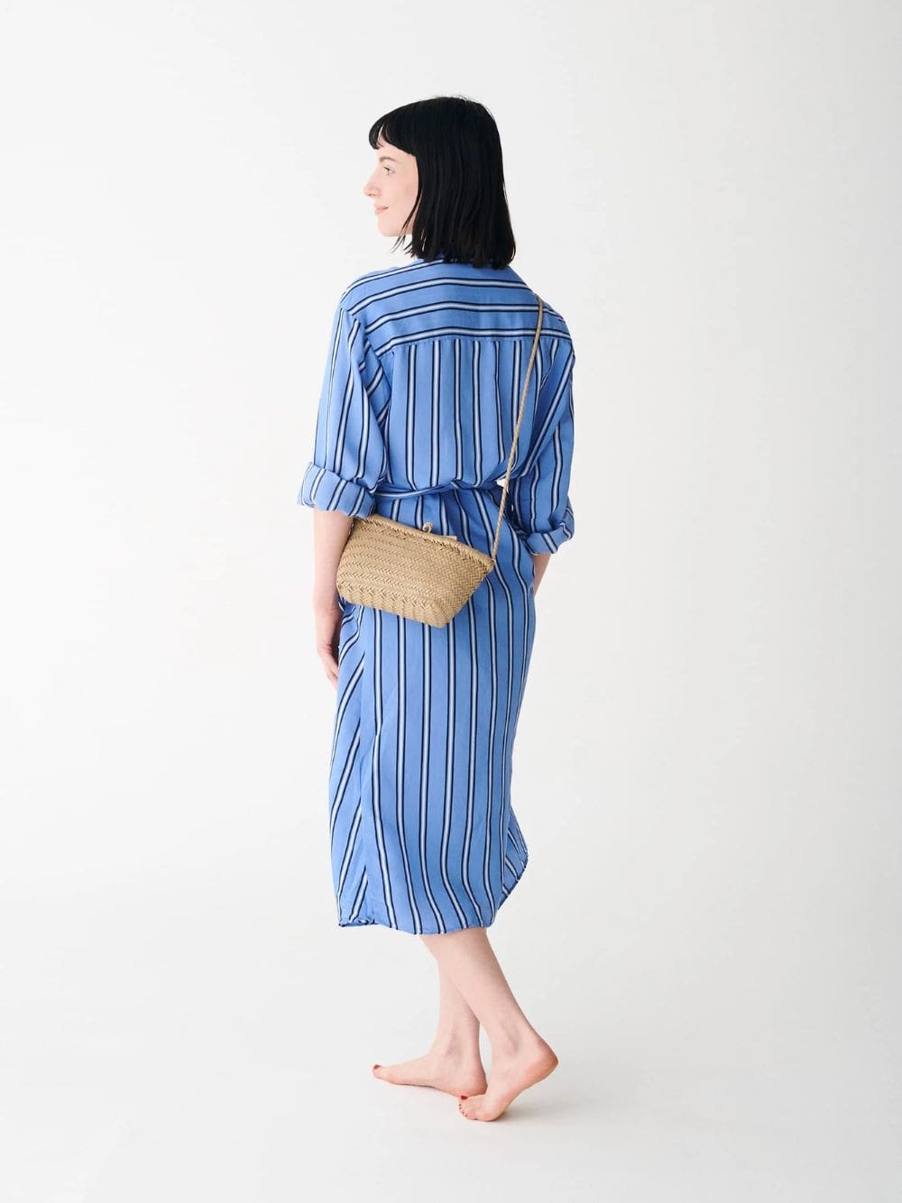 Pearl Minsu Woven Leather Crossbody Bag