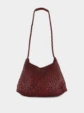 Bordo Santa Rosa Woven Leather Crossbody Bag