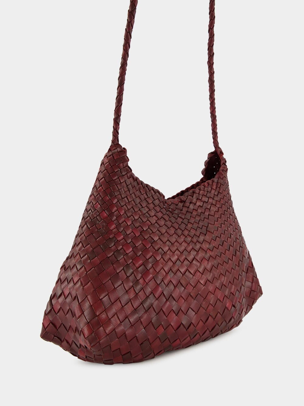 Bordo Santa Rosa Woven Leather Crossbody Bag