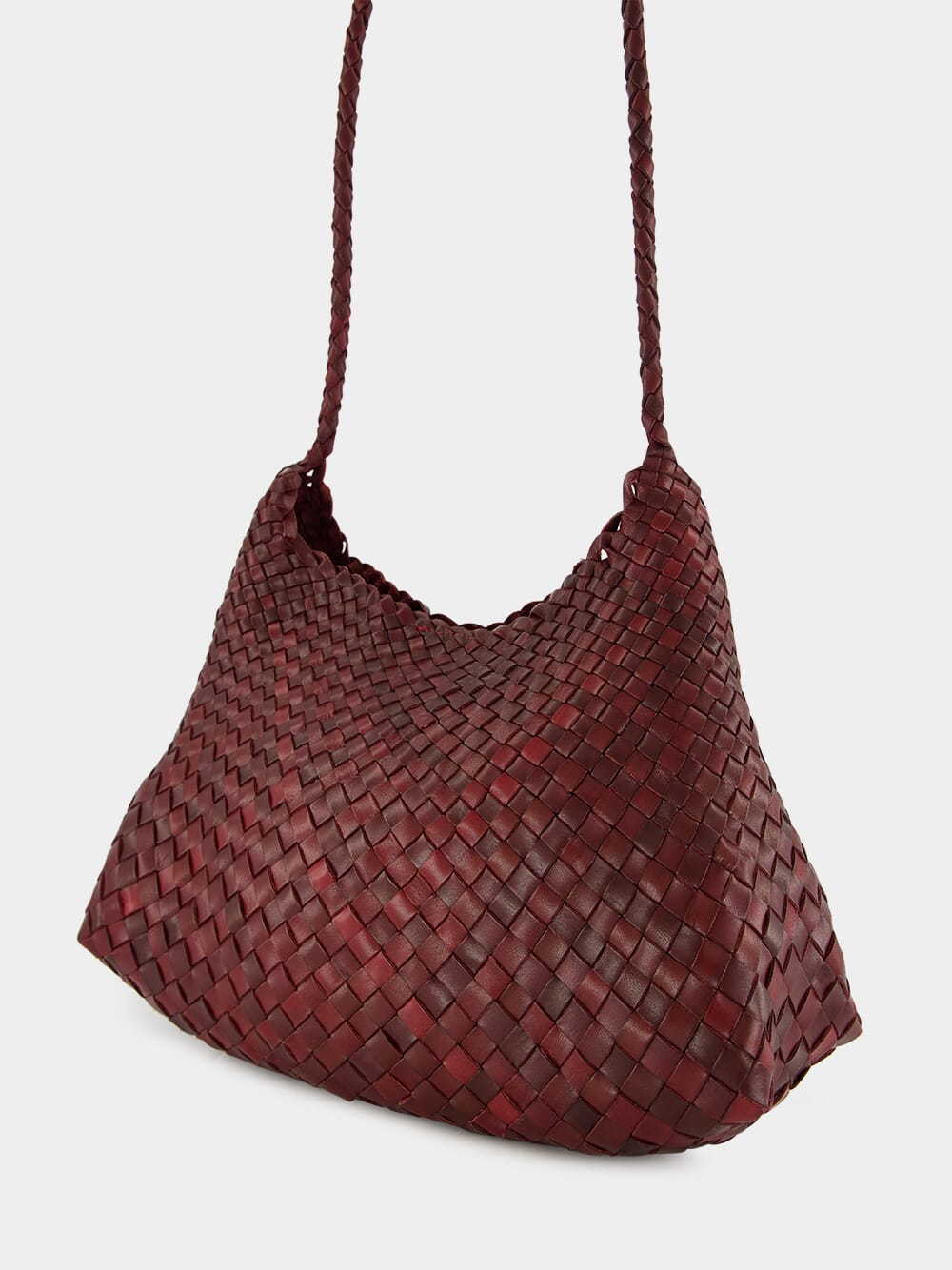 Bordo Santa Rosa Woven Leather Crossbody Bag