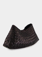 Comporta Black Woven Leather Clutch