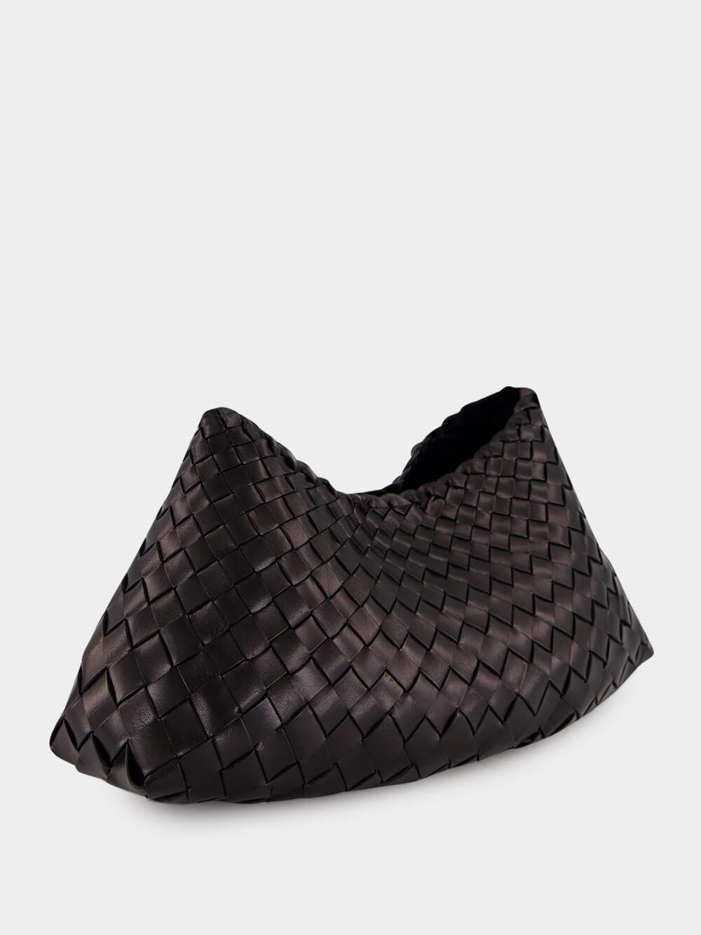 Comporta Black Woven Leather Clutch