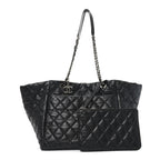 Lambskin Quilted Week End on Mars Tote Black