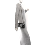 Patent Calfskin Chevron Quilted Extra Mini Flap Black