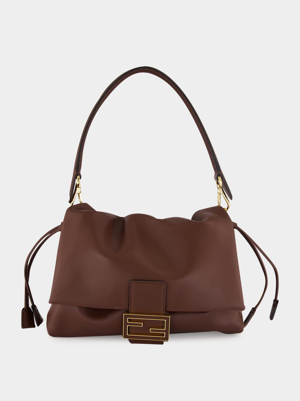 Brown Nappa Leather Mamma Baguette Bag