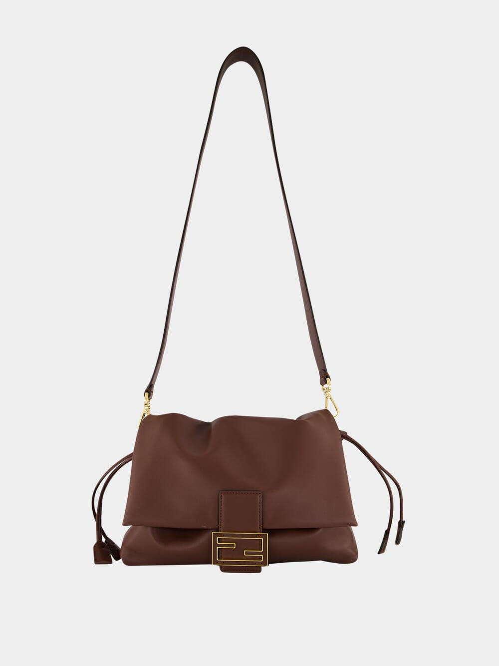 Brown Nappa Leather Mamma Baguette Bag