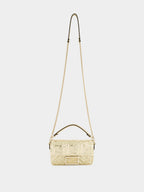 Gold Mini Baguette Sequin Bag