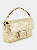 Gold Mini Baguette Sequin Bag