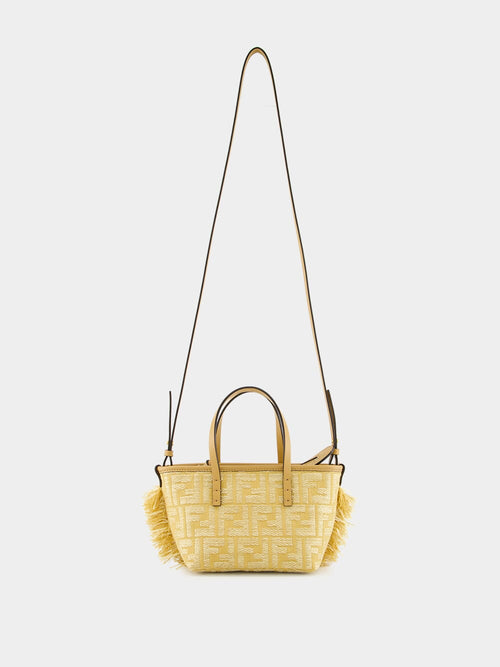 Beige Mini Roll Raffia Jacquard Bag