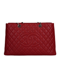 Chanel Red Large Grand Shopping Tote Red GST Bag in Caviar 2011-2012