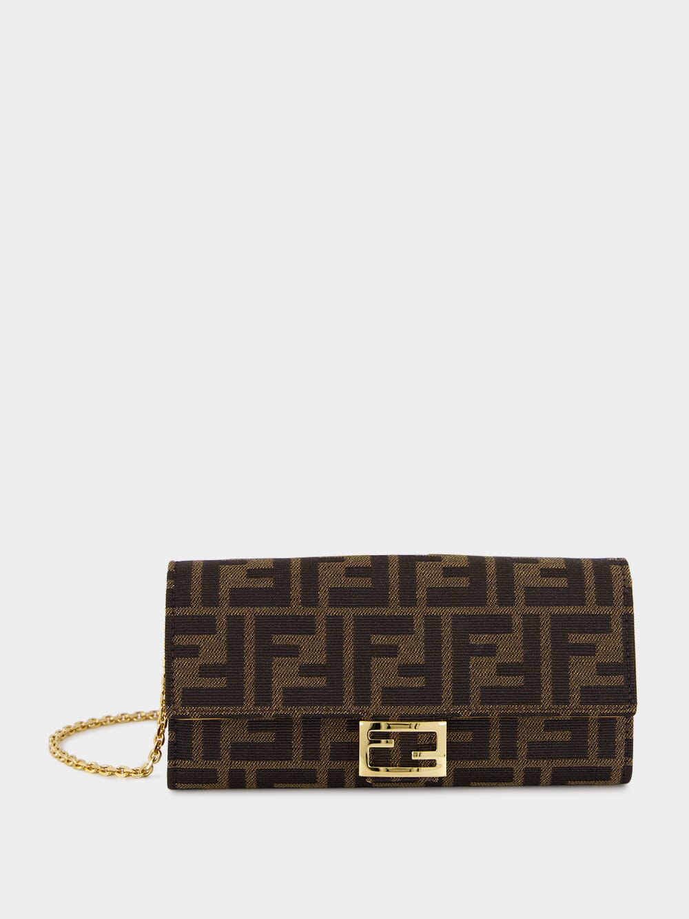 Brown FF Jacquard Baguette Continental Wallet