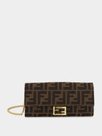 Brown FF Jacquard Baguette Continental Wallet
