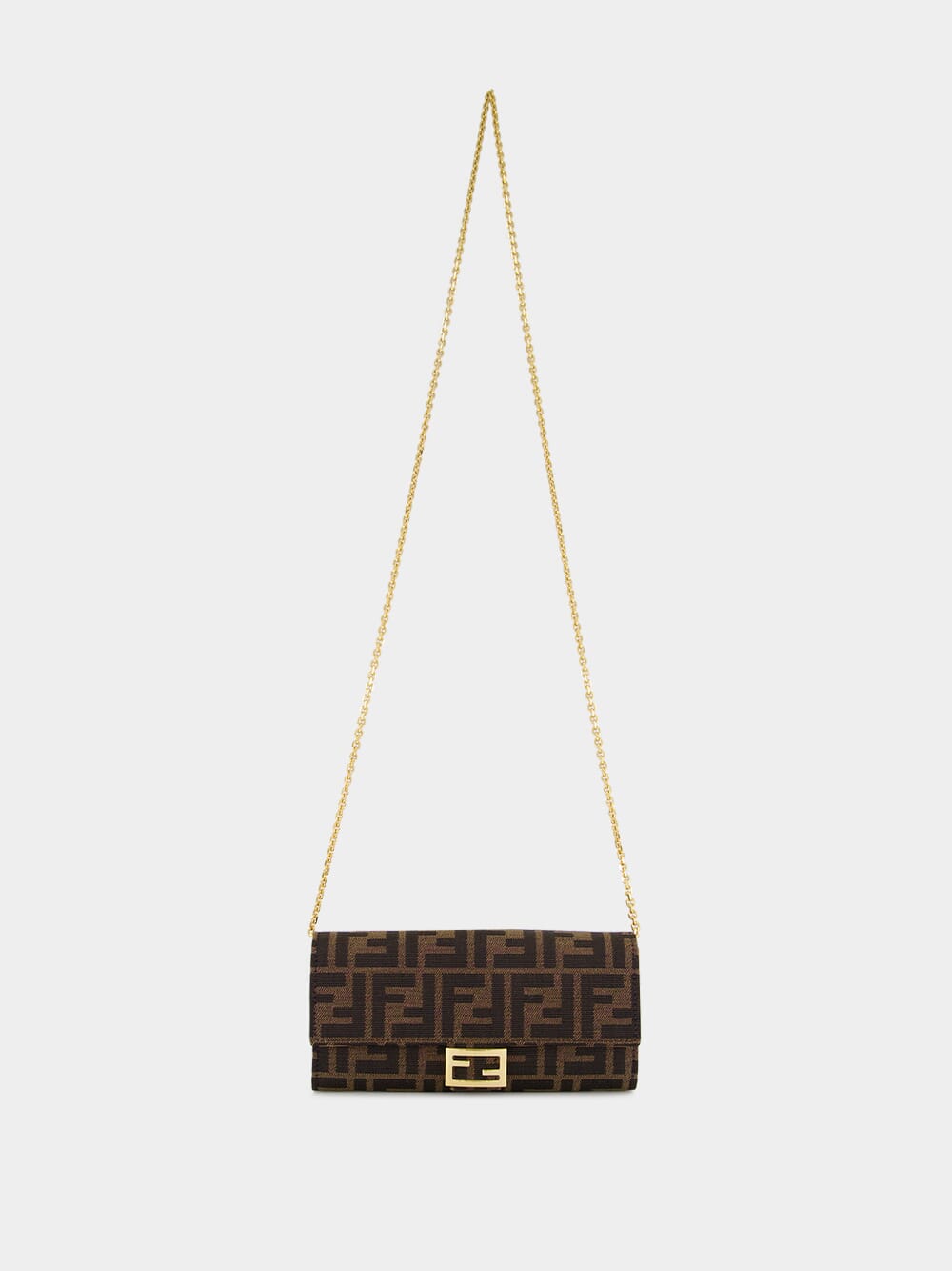 Brown FF Jacquard Baguette Continental Wallet