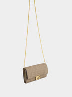 Dove Grey Nappa Leather Baguette Wallet with Chain