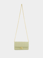 Sage Green Nappa Leather with FF Motif Baguette