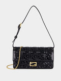 Black Patent Leather FF Wallet on Chain